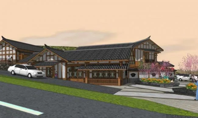 Sketchup Business Model | Multi story Commercial Street, Chinese Style