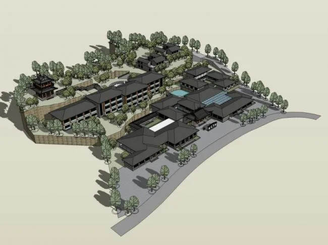 Sketchup Hotel Model | Multi story Hotel, Chinese Style