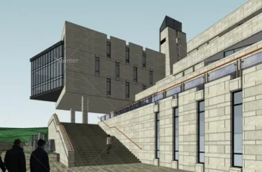 SketchUp Business Model: Multi-Story Slope Club with Sales Office and Modern Commercial Design-BIM WORLD