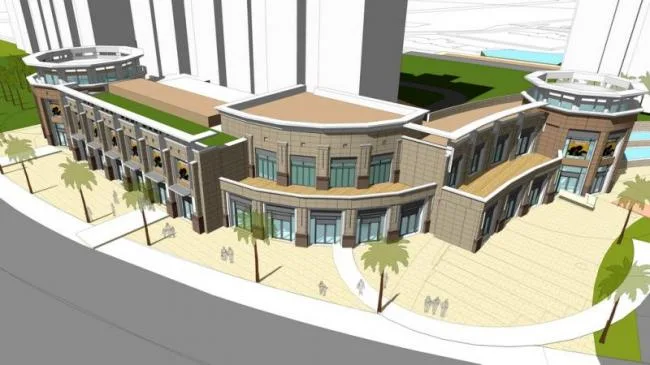 Sketchup Business Model | Multi story commercial podium, neoclassical style