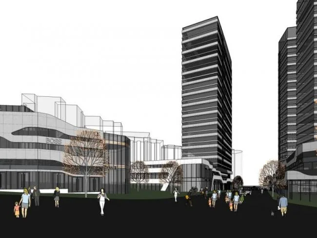 Sketchup Complex Model | High rise office building, shopping center, commercial, multi story complex, modern style