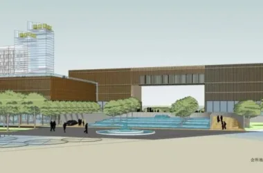 Modern Multi-Story Hotel and Commercial Clubhouse SketchUp Model-BIM WORLD