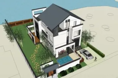 Modern Solo Villa Design in SketchUp Model-BIM WORLD