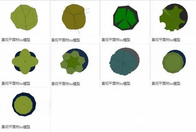 SketchUp Material Models: Flat Trees and Landscape Plant Components
