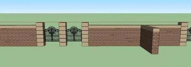 Sketchup Material Model | Courtyard Wall Entrance Model Material Component