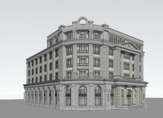 SketchUp Model of Multi-Story Classical Republican Architecture