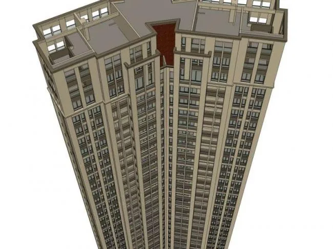 Sketchup Residential Model | Super high-rise residential building, classical style
