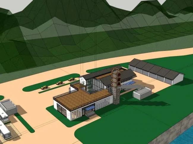 Sketchup Station Road and Bridge | Multi story Pier, Chinese Style