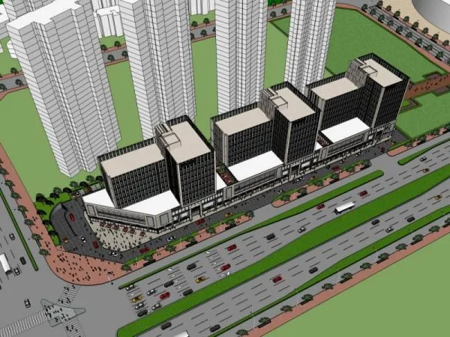 Sketchup Complex Model | Multi story Commercial Complex, Modern Style