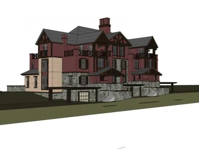 Sketchup Villa Model | Double Split Villa, European Classical Style