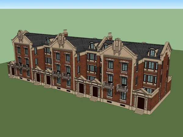 Sketchup Villa Model | Townhouse, Classical Style