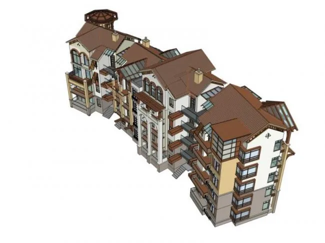 Sketchup Residential Model | Multi story Residential Building, European Style, Residential Architecture, Classical Style