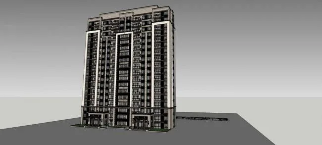 Sketchup Residential Model | High rise Residential Buildings, Chinese Style, Residential Buildings
