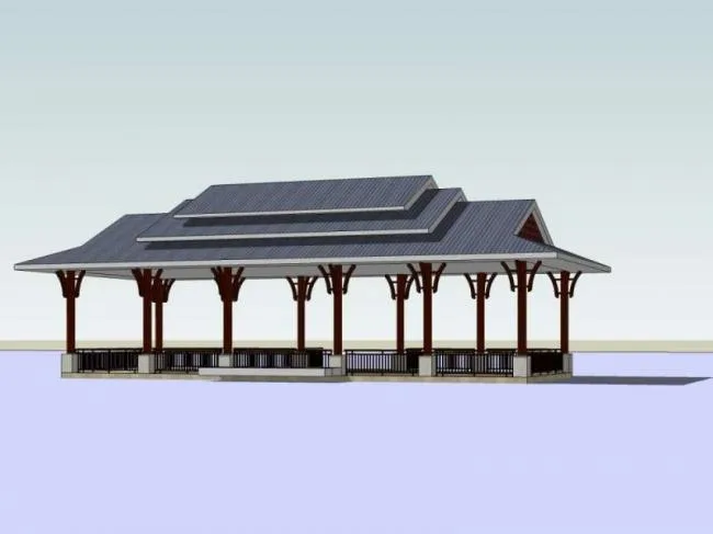 Sketchup Sketch Model | Pavilion, Chinese Style, Sketch