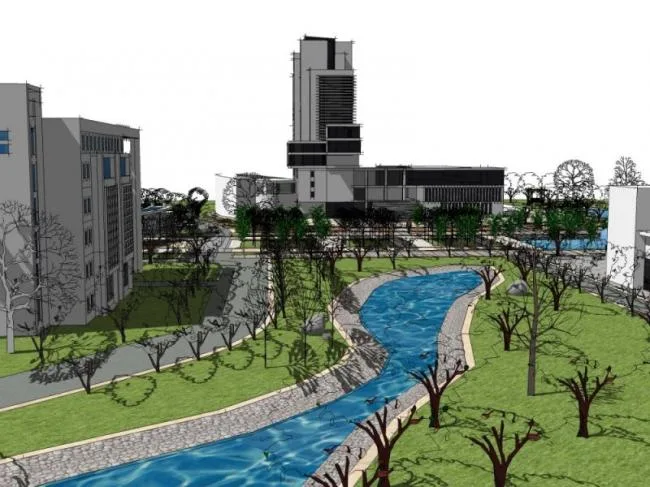 Sketchup Landscape Model | Residential Landscape, Office Landscape, Modern Style