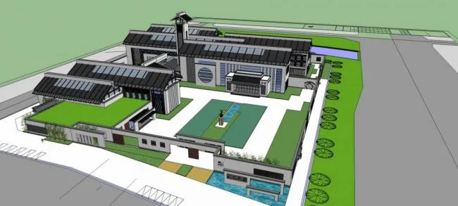 SketchUp Cultural Model: Multi-Story Artist Exhibition Hall Inspired by Chinese Architecture