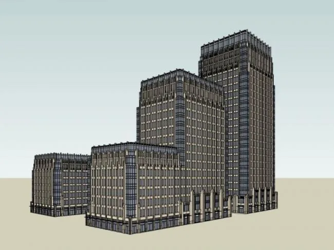 Sketchup Office Model | Multi story Office Building, Modern Style