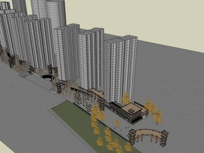 Sketchup Business Model | Multi story Commercial Street, Classical Style