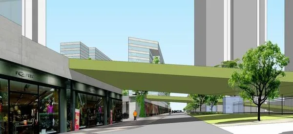 SketchUp Business Model | Multi-story Commercial Street, Pedestrian Street, Modern Style