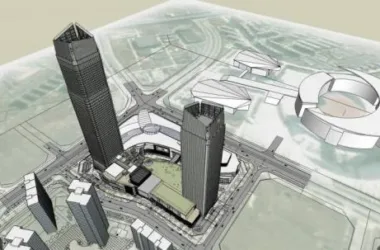 SketchUp Complex Model: Modern Super High-Rise Commercial Tower with Hotel, Offices, and Shopping Mall-BIM WORLD