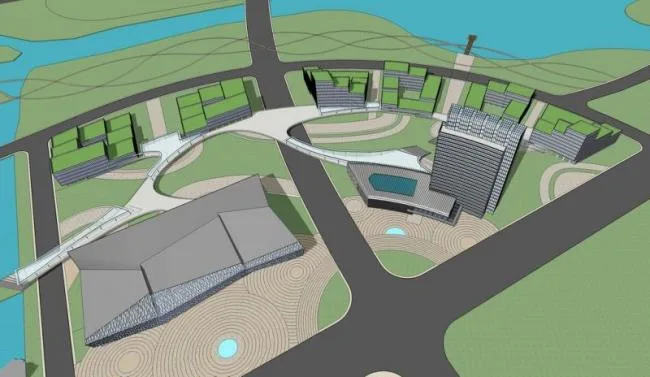 Sketchup Office Model | High rise Industrial Park Software Park Technology Park, Office, Modern Style