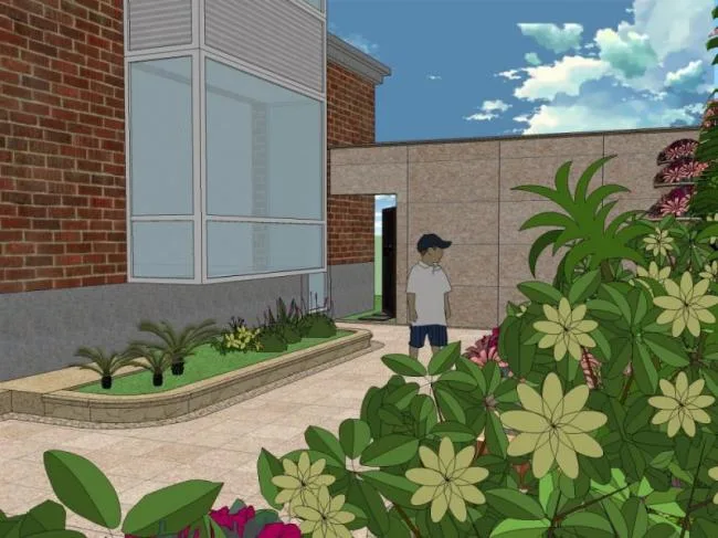 Sketchup Landscape Model | Villa Landscape, Garden Courtyard Landscape, Classical Style