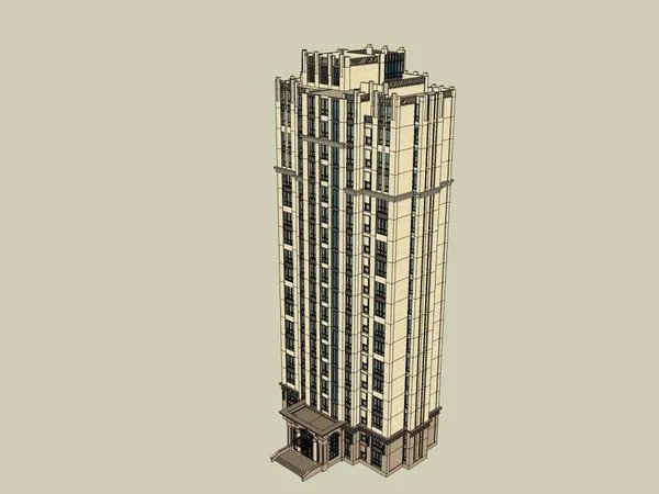 SketchUp Residential Models: Classical High-Rise Apartment Designs