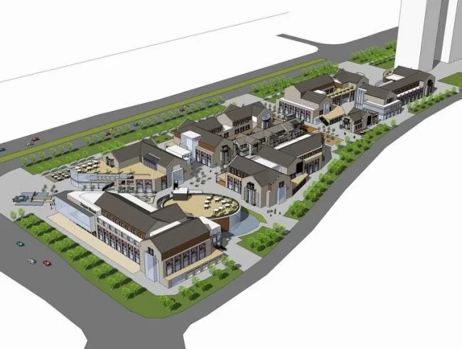 Sketchup Business Model | Multi story Commercial Street, New Chinese Style