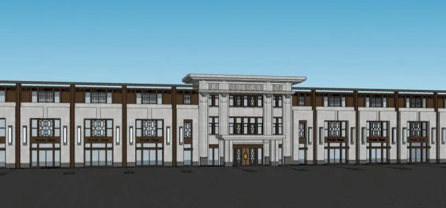 Sketchup Business Model | Commercial Skirt, Neoclassical Style