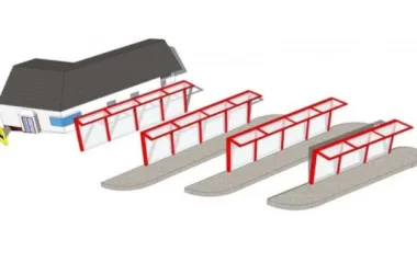 SketchUp Material Models: Bus Stop, Waiting Shelter, and Station Sign-BIM WORLD