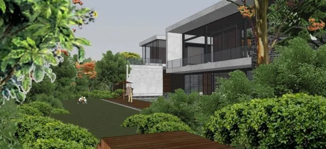 Sketchup Landscape Model | Villa with Landscape, Modern Style