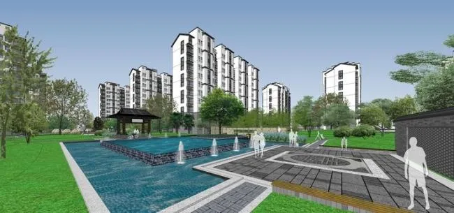 Sketchup Residential Model | High rise residential community, Chinese style, residential building