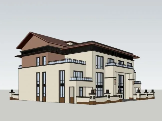 Modern Chinese-Style Solo Villa SketchUp Model