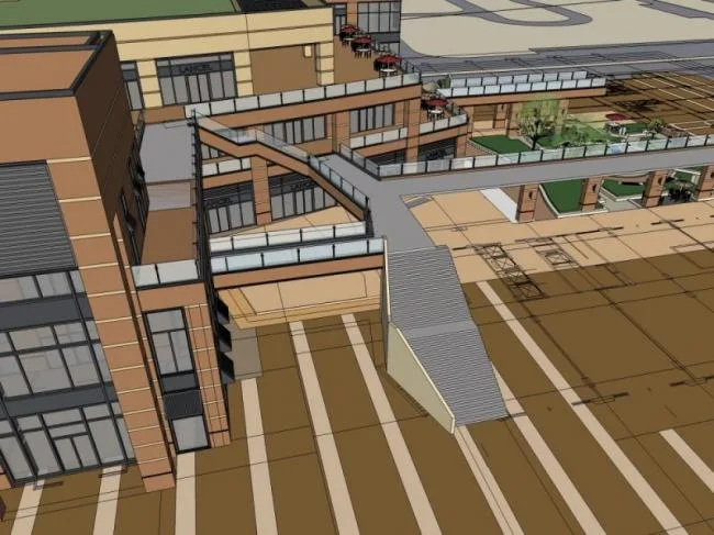 Sketchup Business Model | Multi story commercial building, modern style