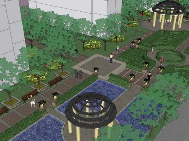 Sketchup Landscape Model | Residential Landscape, Residential Landscape, European Style, Classical Style