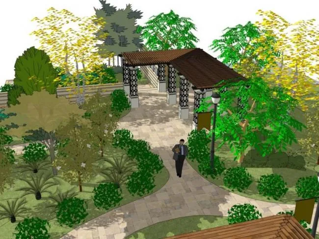 Modern Pavilion Landscape Design in SketchUp