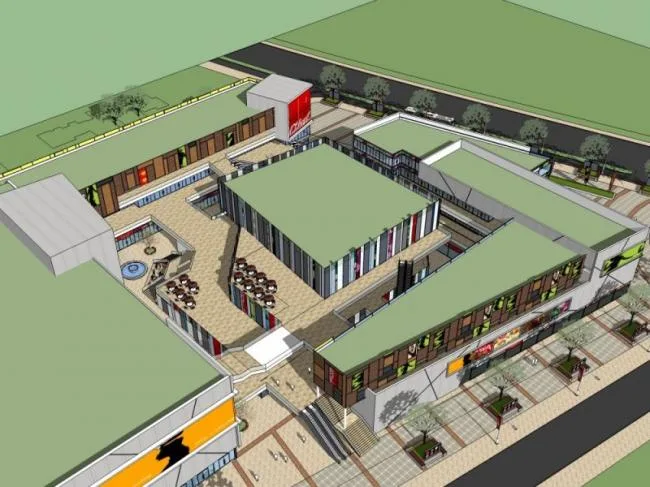 Sketchup Business Model | Multi story Business Center, Modern Style