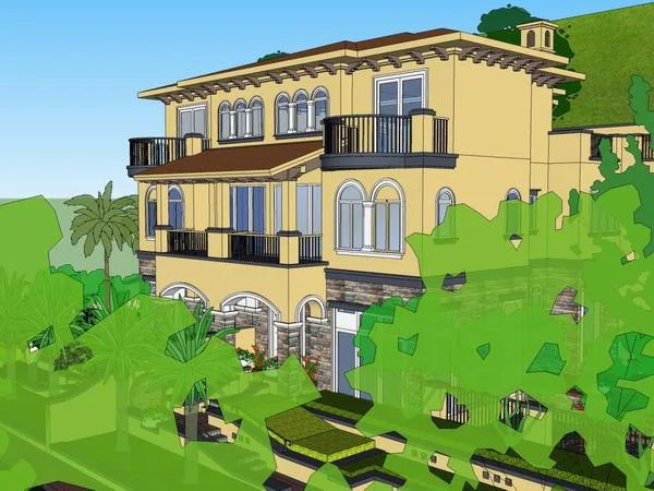 Sketchup Villa Model | Townhouse, Classical Style
