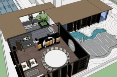 SketchUp Landscape Design: Chinese-Style Roof Garden Model-BIM WORLD