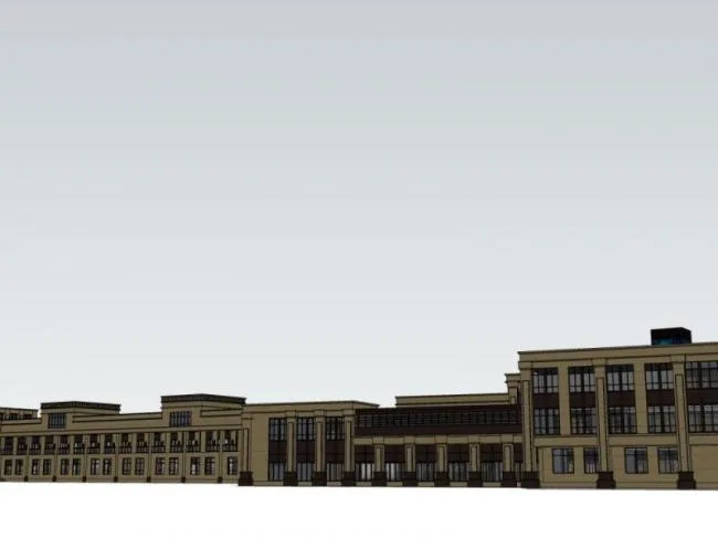 Sketchup Business Model | Multi story Commercial Street, Classical Style