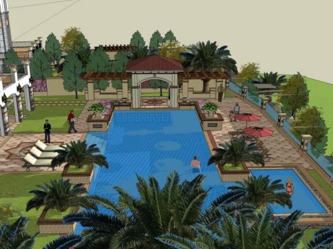 Sketchup Villa Model | Stacked Villa, Classical Style