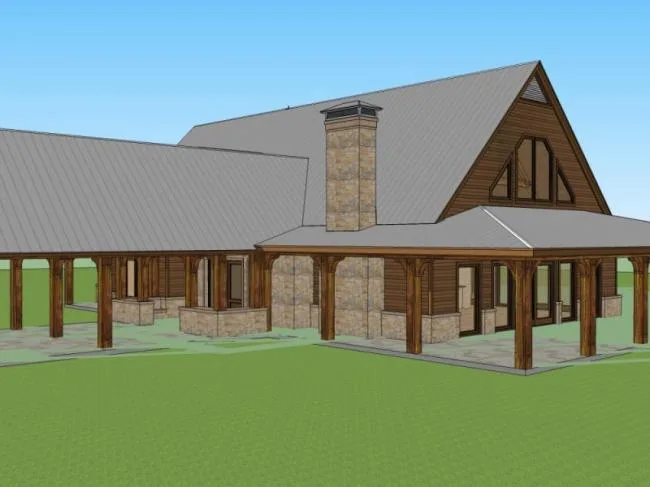 Sketchup Residential Model | Cabin, Residential Building, Classical Style