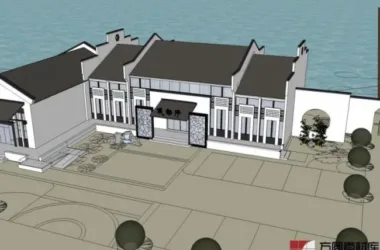Modern Chinese Style Station Road and Bridge SketchUp | Waiting Hall Design-BIM WORLD
