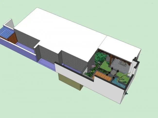 Sketchup Villa Model | Villa Courtyard, New Chinese Style