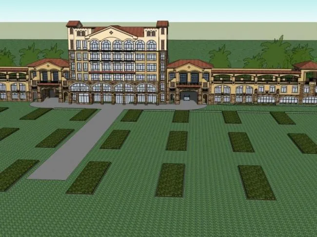 Sketchup Hotel Model | Multi story Hotel, Classical Style
