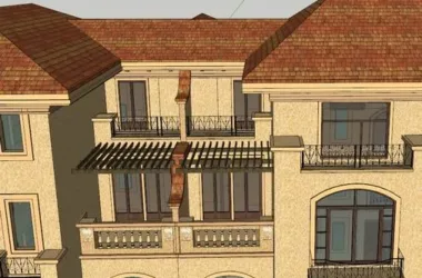 SketchUp Residential Model: Multi-Story Classical Style Home-BIM WORLD