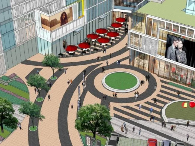Sketchup Landscape Model | Commercial Landscape, Modern Style