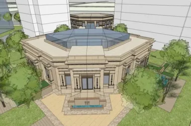 SketchUp Residential Model: Multi-Story Community Entrance in Classical Style-BIM WORLD
