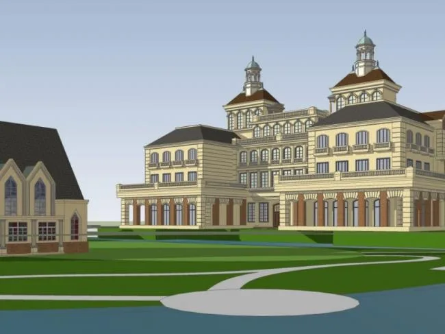 Sketchup Hotel Model | Multi story Resort Hotel, Classical Style