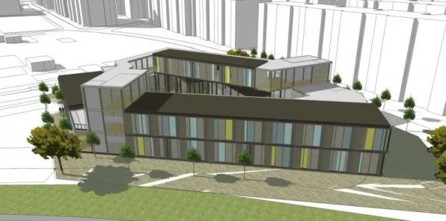 Sketchup Business Model | Multi story commercial building, modern style